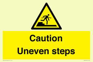 Caution Uneven steps